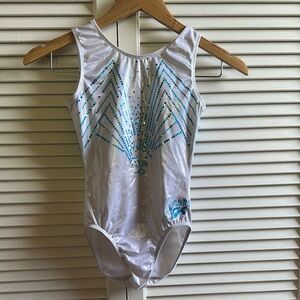 Silver and Blue Gymnastics Leotard - Simone biles